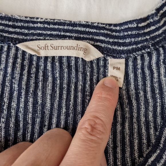 Soft Surroundings Striped Tunic Square Hem Top Size Medium - Picture 3 of 8